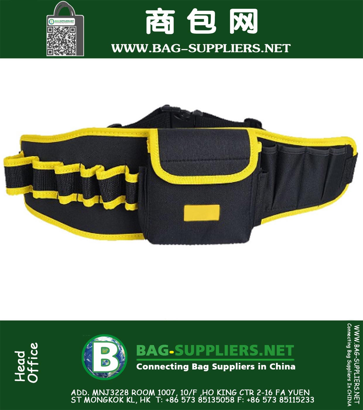 14 En 1 a prueba de agua bolsa de herramientas Cinturón de herramientas del electricista Tela Oxford Saddlebag Caso ayuda de la cintura ajustable