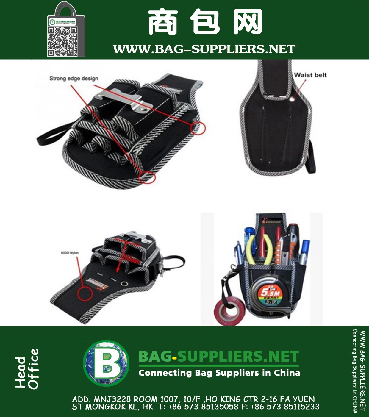 Electrician Waist Pocket Tool Belt Pouch Bag