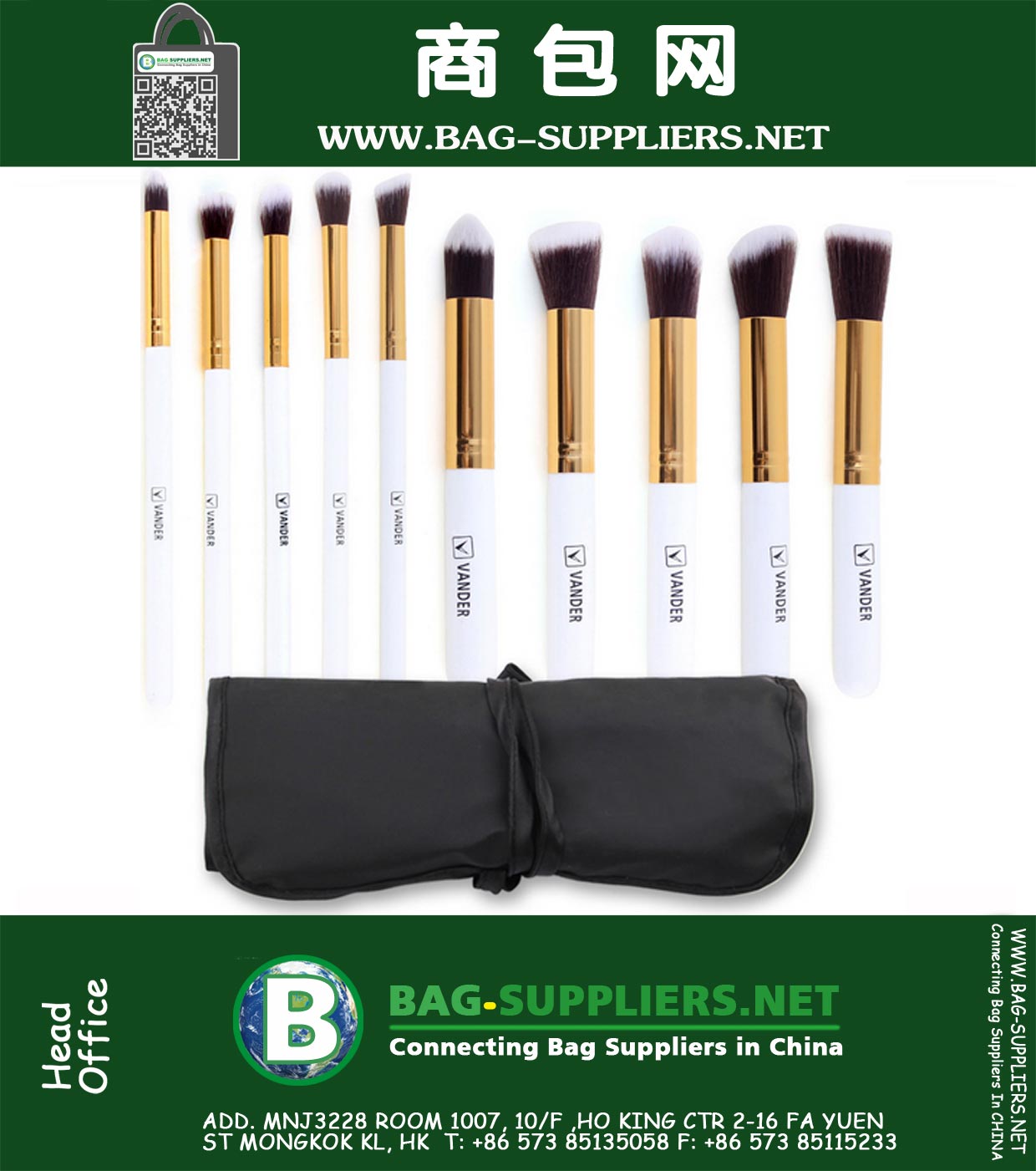Foundation Kabuki Brushes Cosmetics Powder Lipstick Tools With Bag 