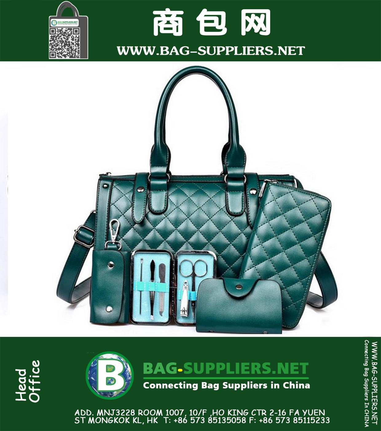 5pcs Bag Set Plaid Ladies Handbag Shoulder Bag Purse and Nails Tool Women Composite Bag 5 Color Classic Tote Bag