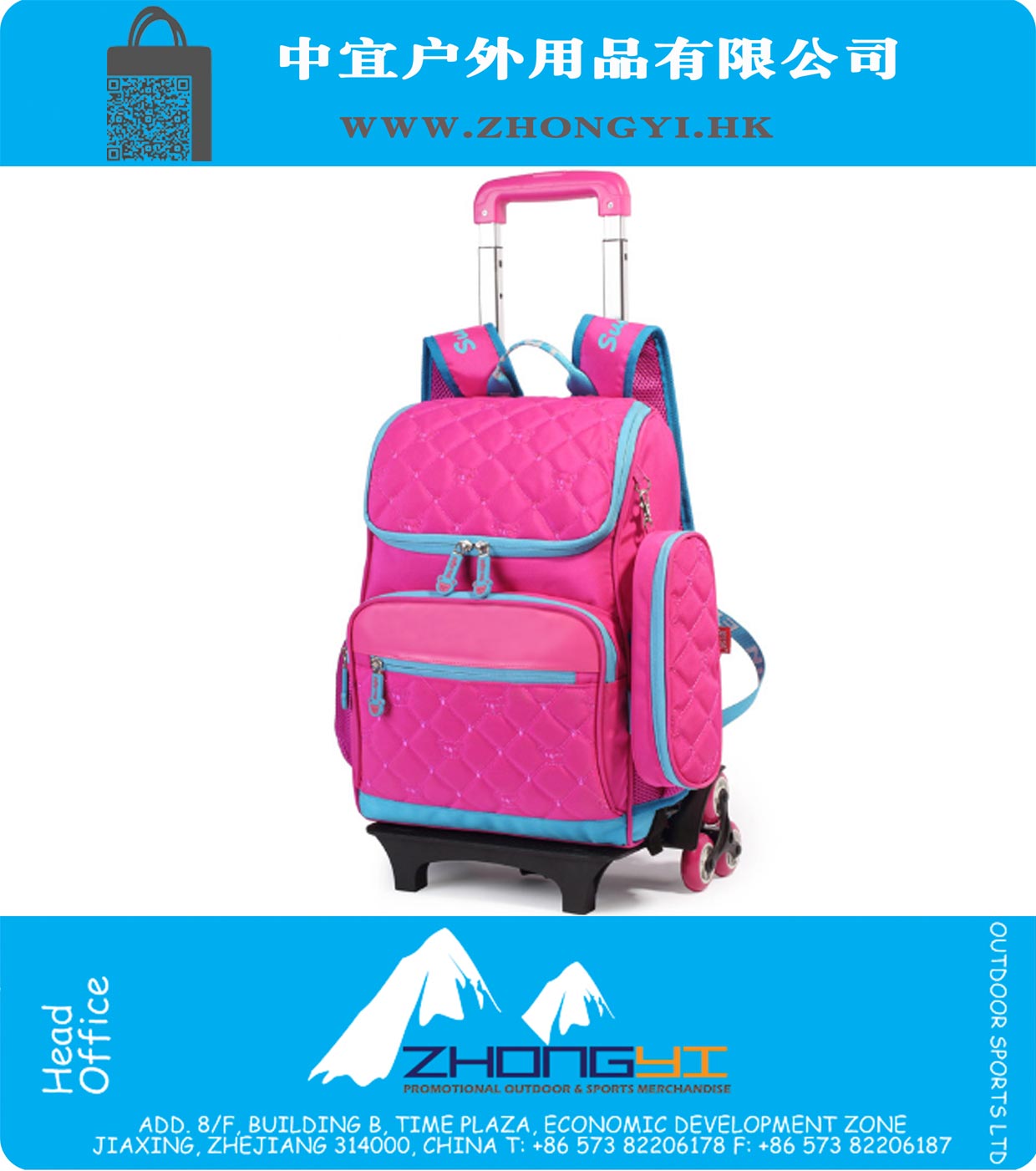 Girl school bags blue pencil case pink book bag
