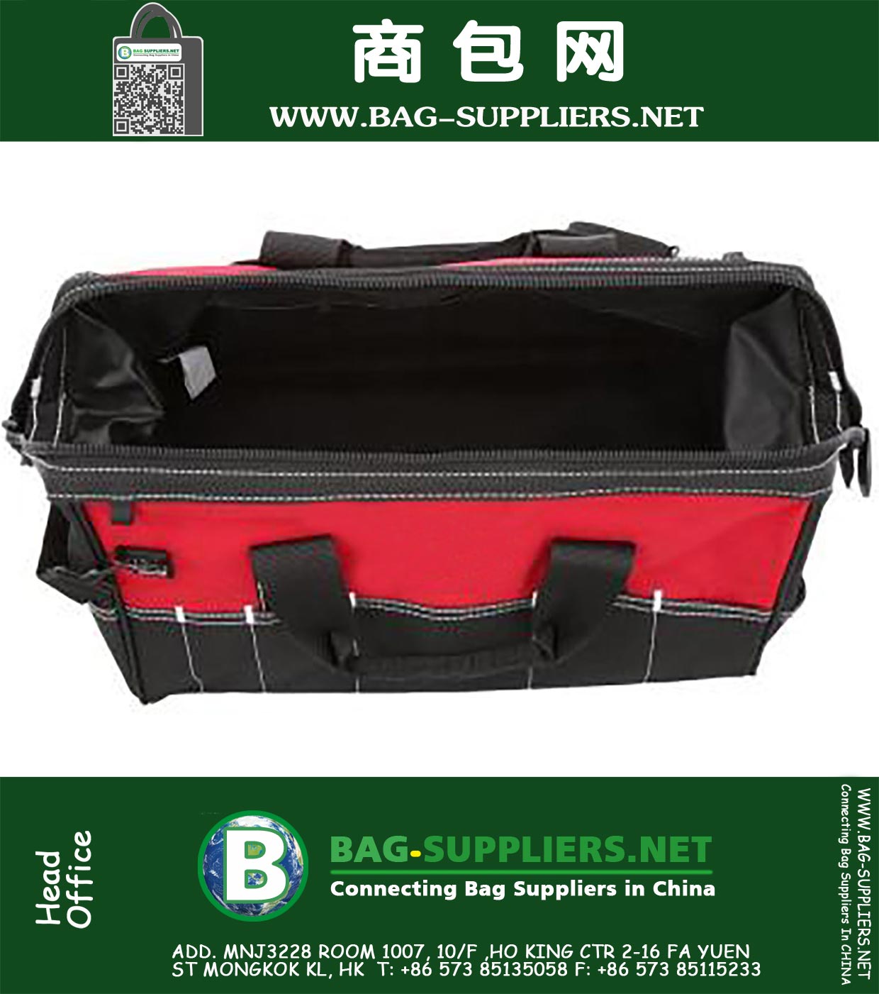 Large 18 Inch Tool Bag Heavy Duty Water Resistant Storage Tools Organizer
