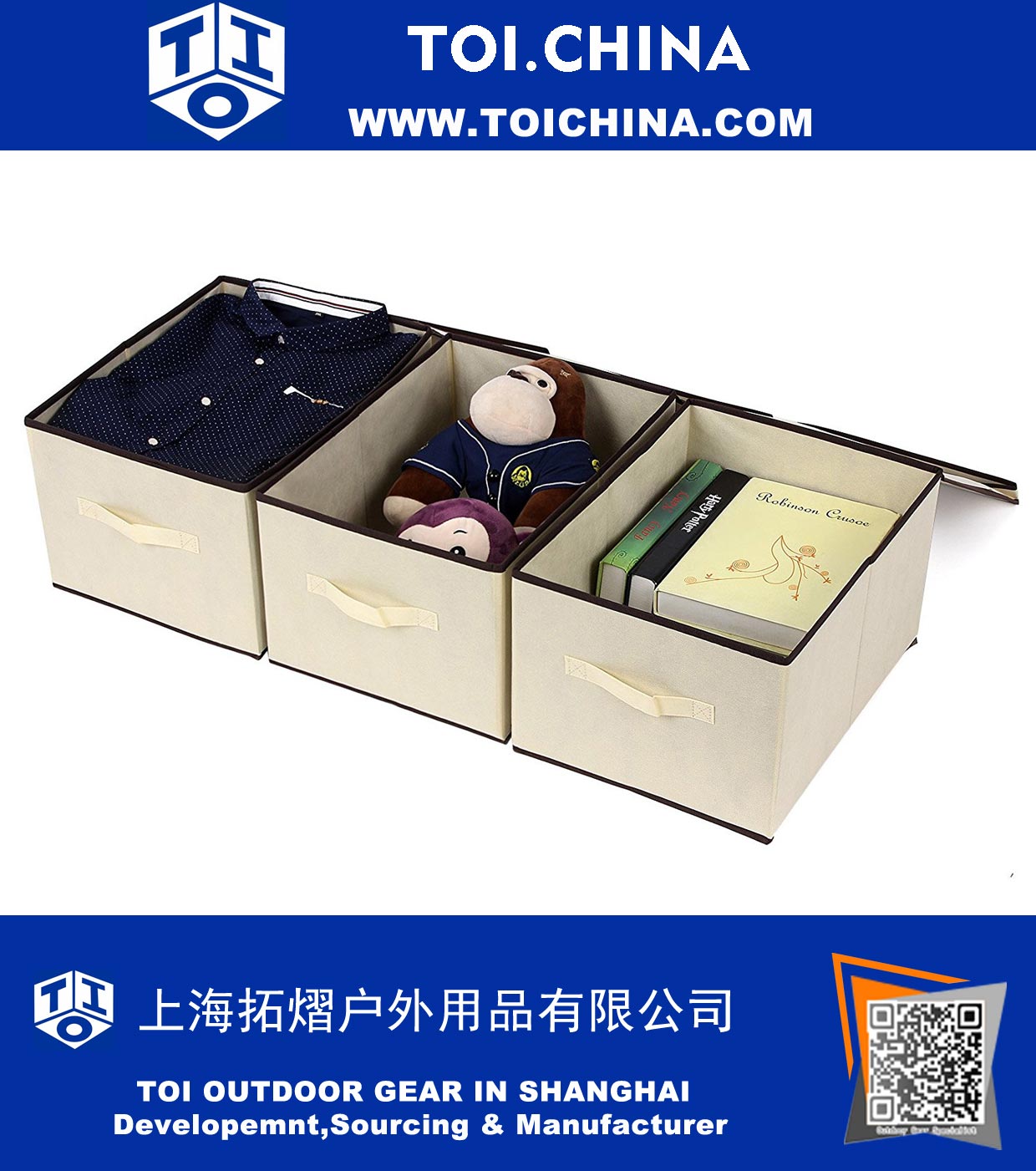 Large Foldable Storage Box with Lid Basket Bin 