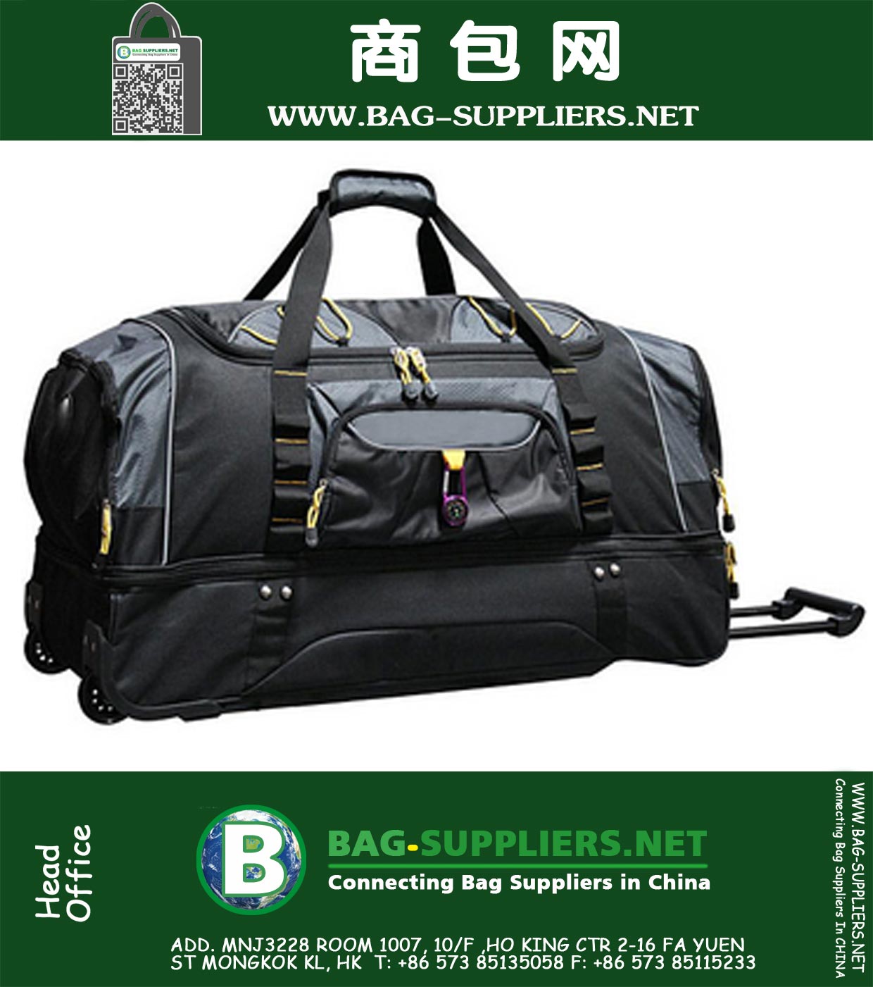 30-inch Rolling Drop-Bottom Duffel Bag