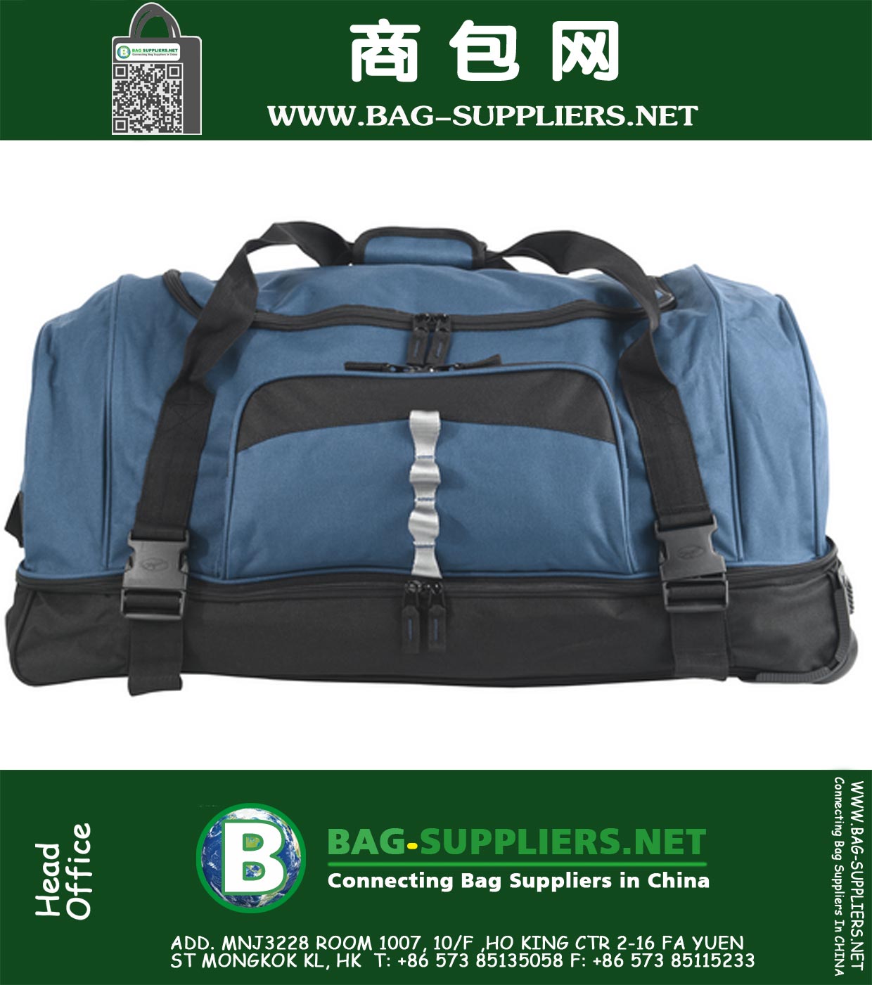 30 Inch Drop-bottom rolamento Vertical Duffel Bag
