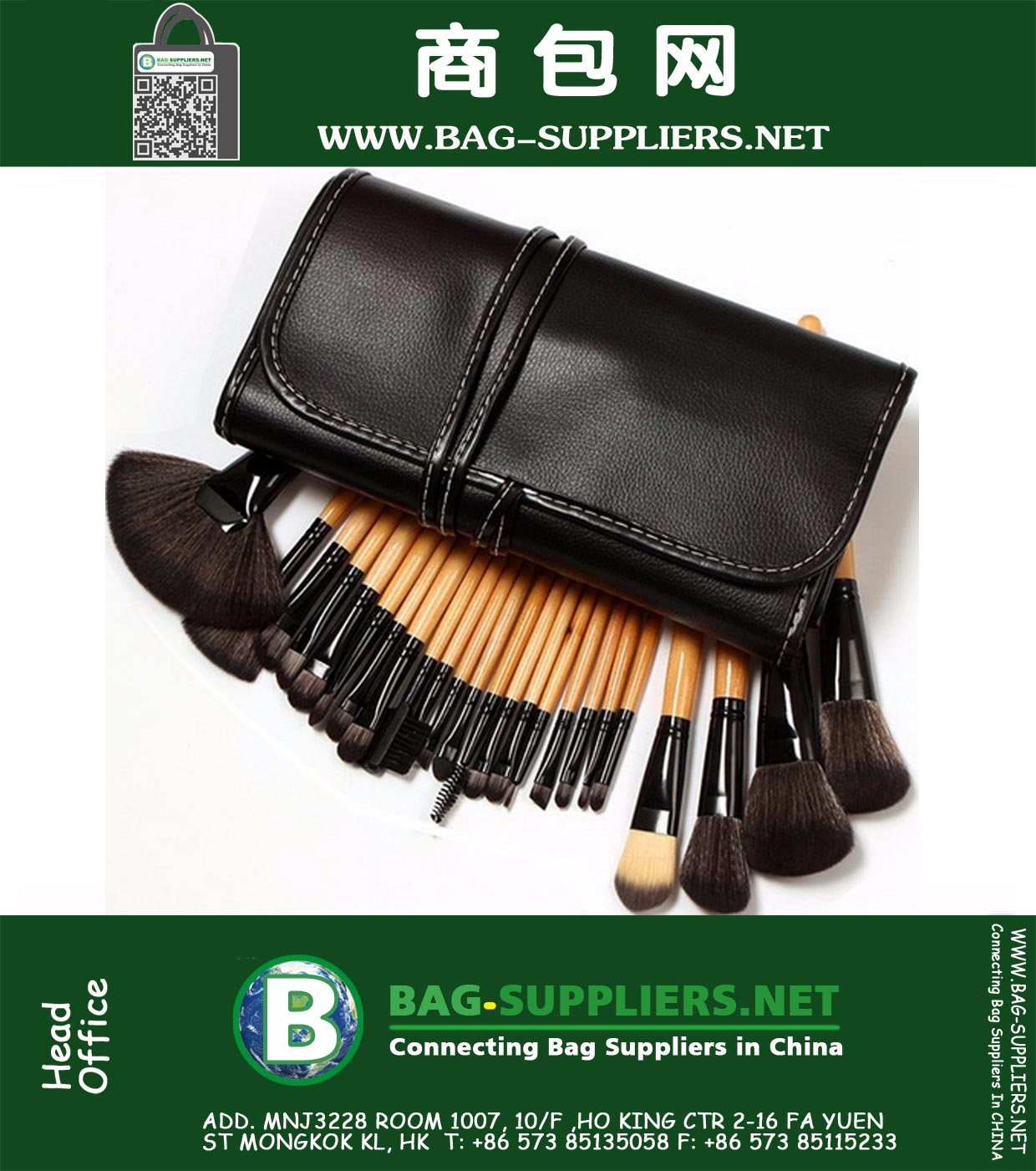 32pcs set de maquillaje profesional cepillo suave cosmética Addbeauty de cepillo del maquillaje de calidad hacen de caja de herramientas bolsa bolsa