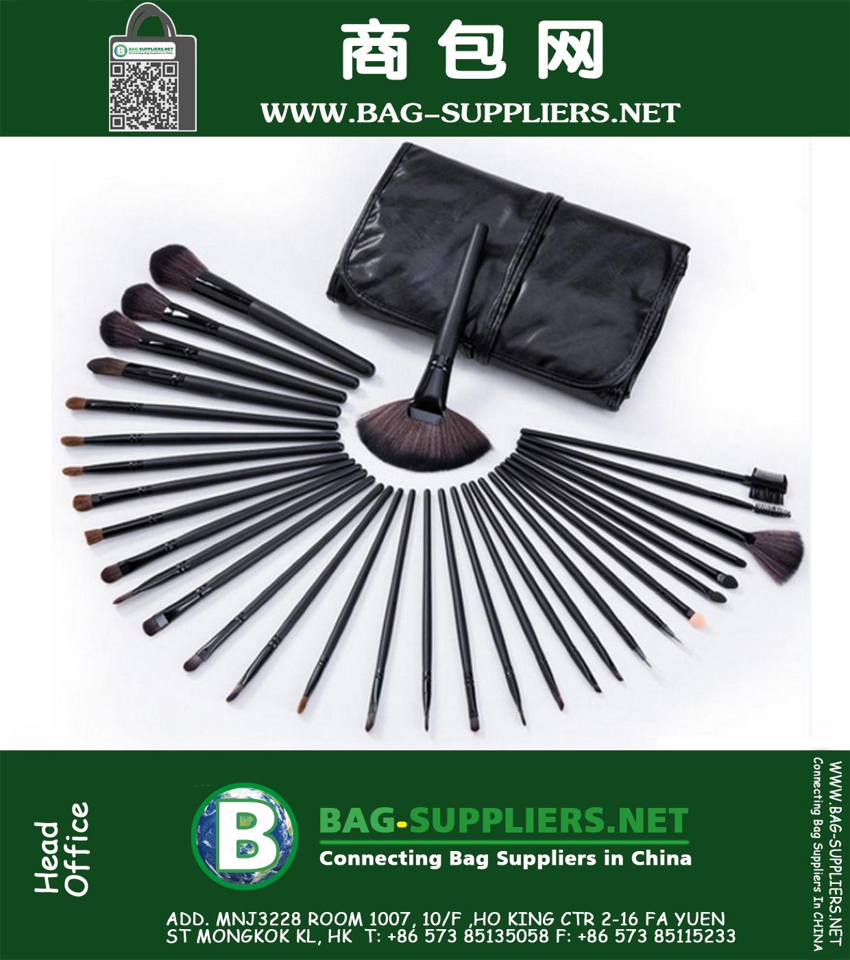 32 PCS Makeup Brush Set Cosmetic Brushes Make up Tool Kit Pouch Bag