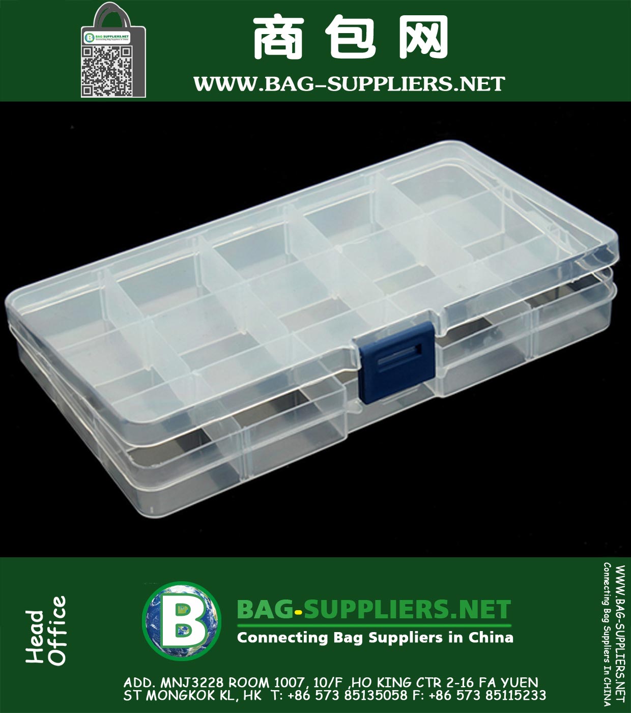 Ajustables 1PC 15 celdas Compartimiento de plástico caja de almacenamiento de herramientas de la joyería caja de Pequeñas gotas materia de contenedores Bolsas para la joyería
