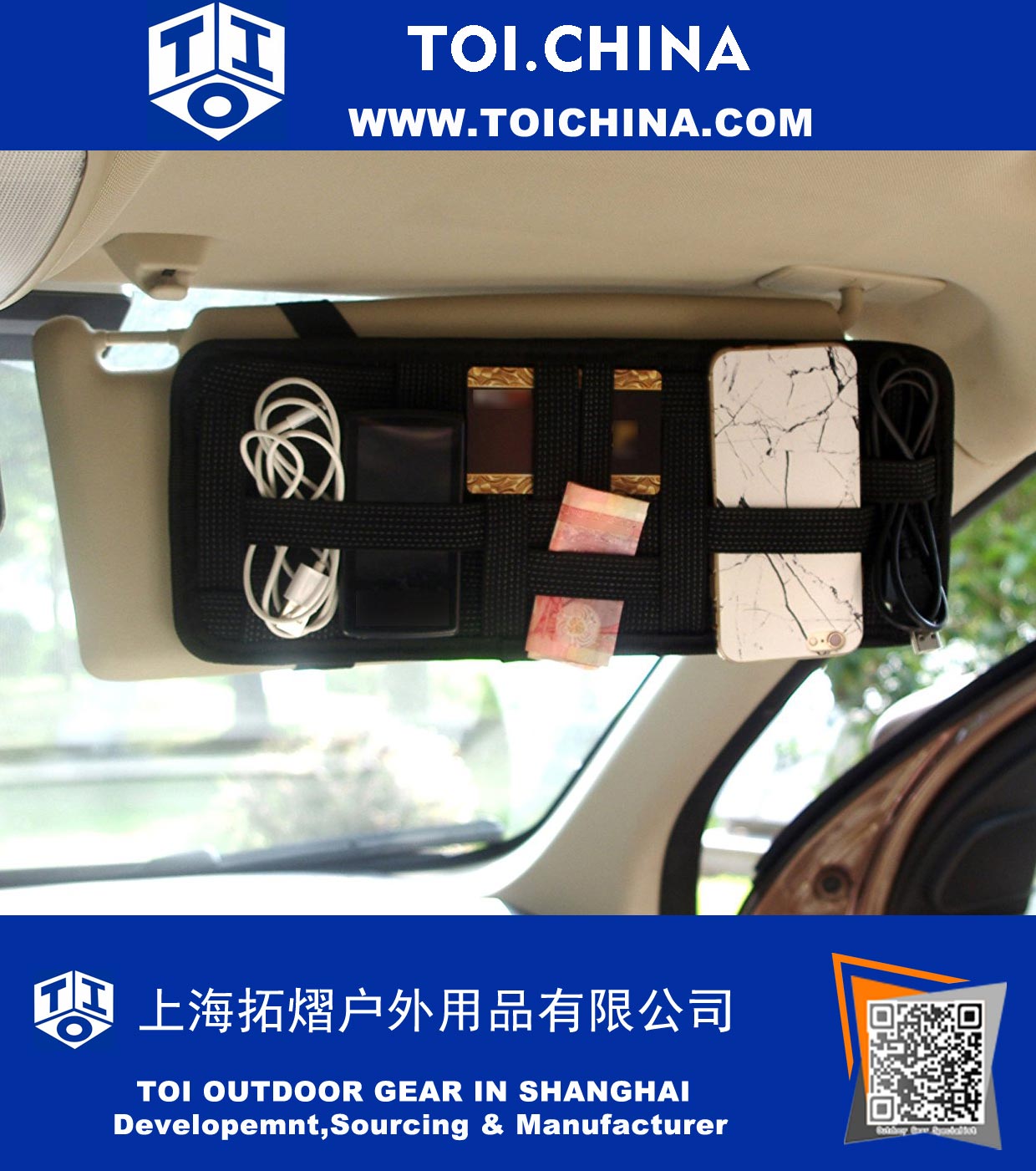 Car Visor Organizer Tactical Elastic zonneklep Storage Board Card Storage and Electronic Accessory Holder