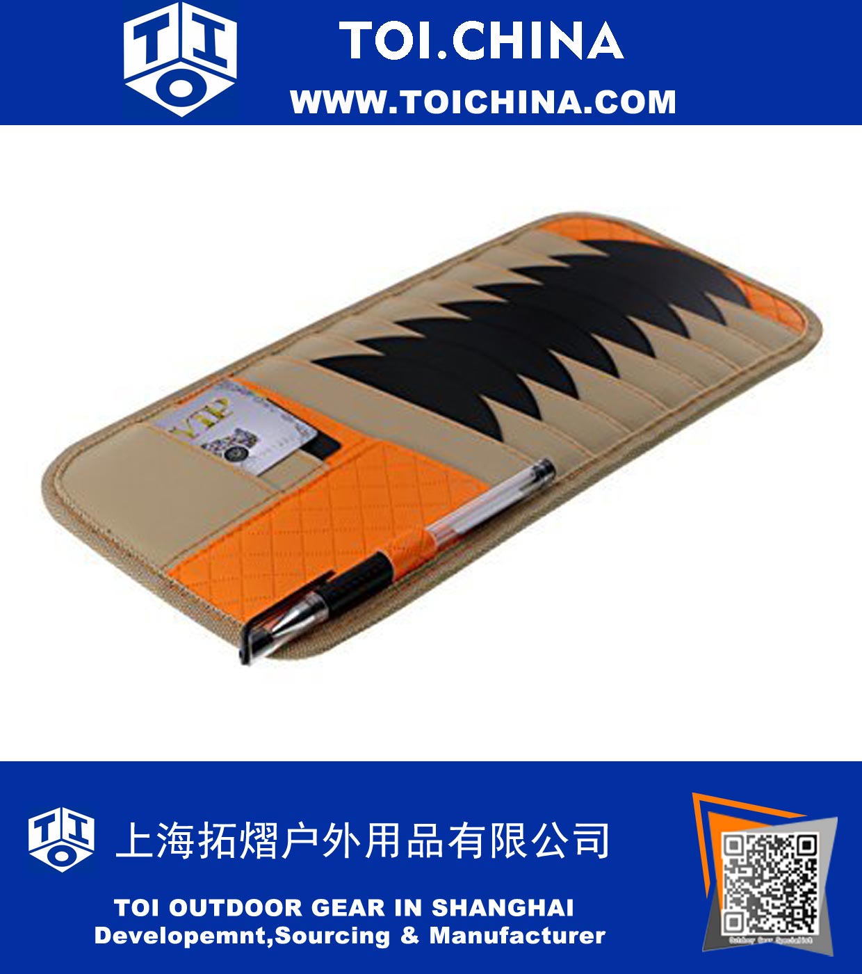 Detachable Car Sun Visor Organizer CD Case Automobile Multi-Purposes Holder with Cards pockets, Sunglasses Holders PU Material-Orange