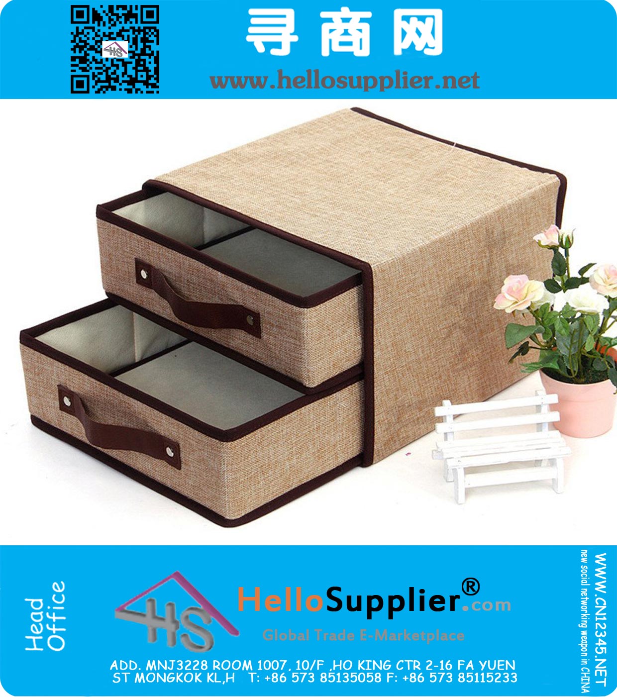 Faltbare Double Layer Schublade Non-Woven-Storage Box Bra Unterhos Socken Klassifiziert Lagerplätze Tisch Sundries Aufbewahrungsbehälter Organisator-Fall