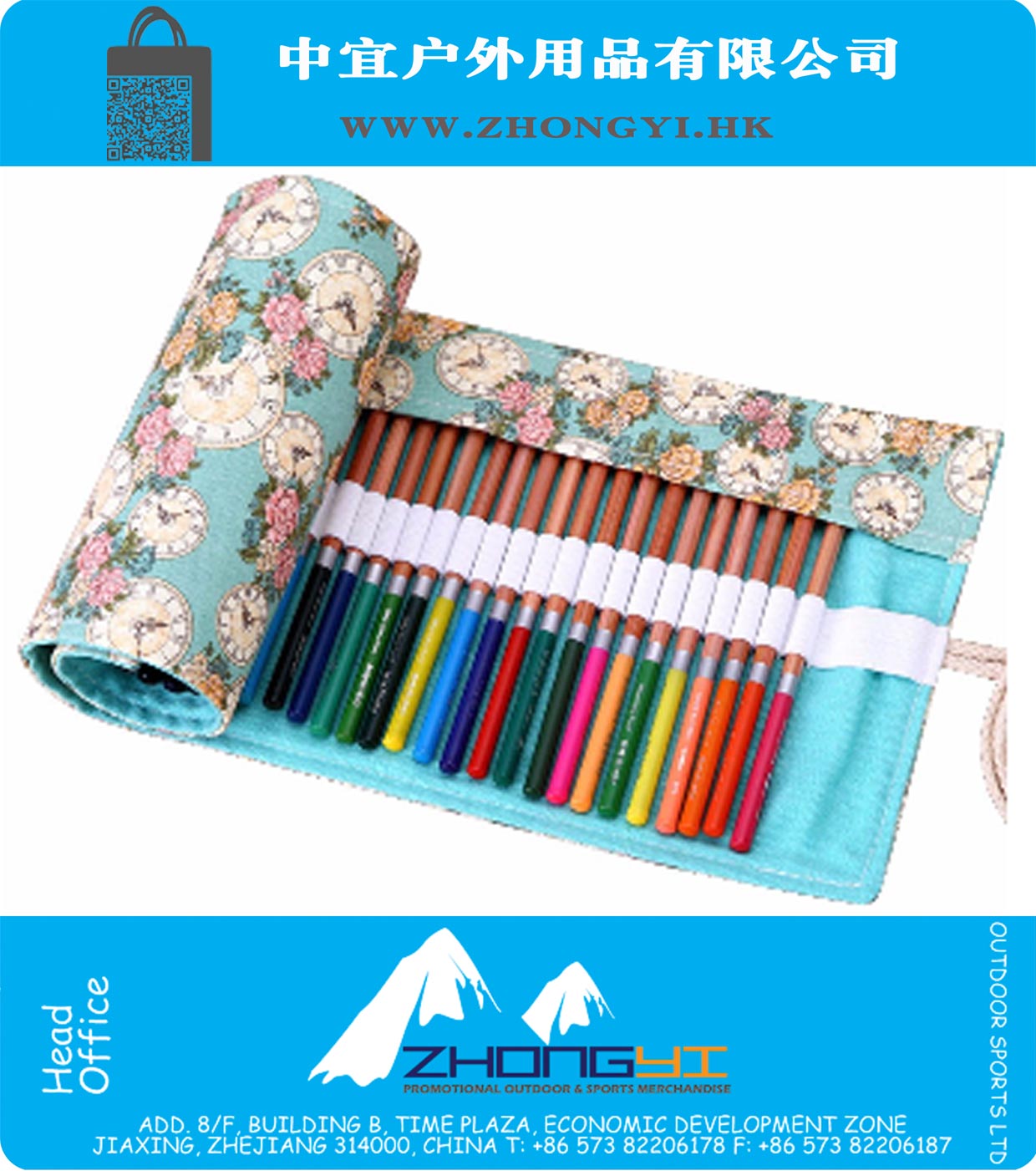 Hecho a mano caja de lápiz de 36 hoyos regalo rollo Pencil Box Art School Creación de chicas bolsas de mujer