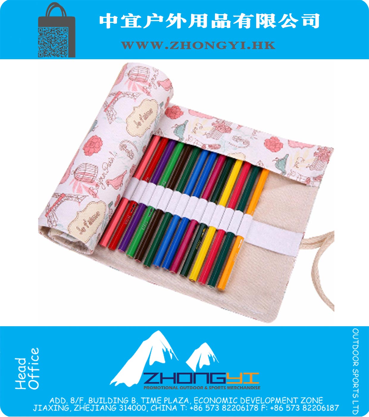 Handgemaakte Pencil Case 36 Holes Roll Pencil box School Gift Bags Art Creation Vrouw GirlBags