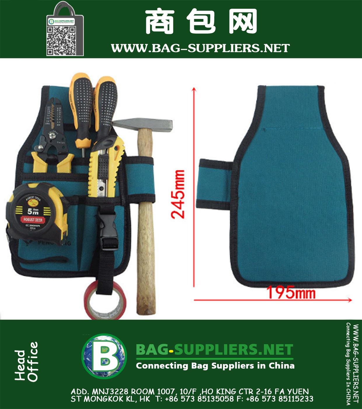 Matériel électromécanicien étanche utilitaire sac fourre-tout outil de ceinture Kit de poche poche Organisateur