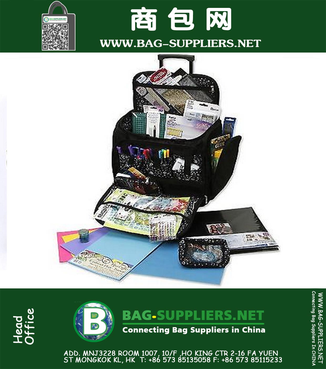 Large Carry/Rolling Scrap Book Tote Bag Organizer for Supplies