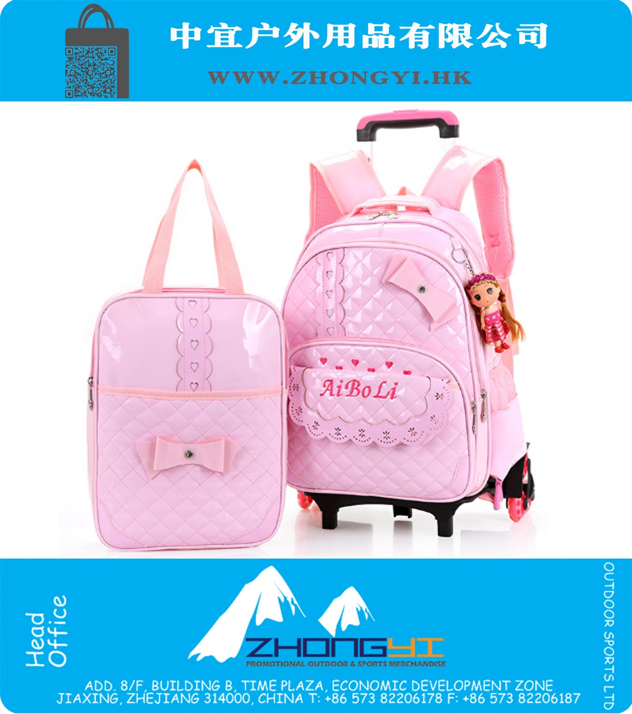 Камера для детей PU кожа тележки дорожной сумки водонепроницаемого мультфильма школьных сумок детского сад колесного рюкзак дети прокатных зрачки мешок