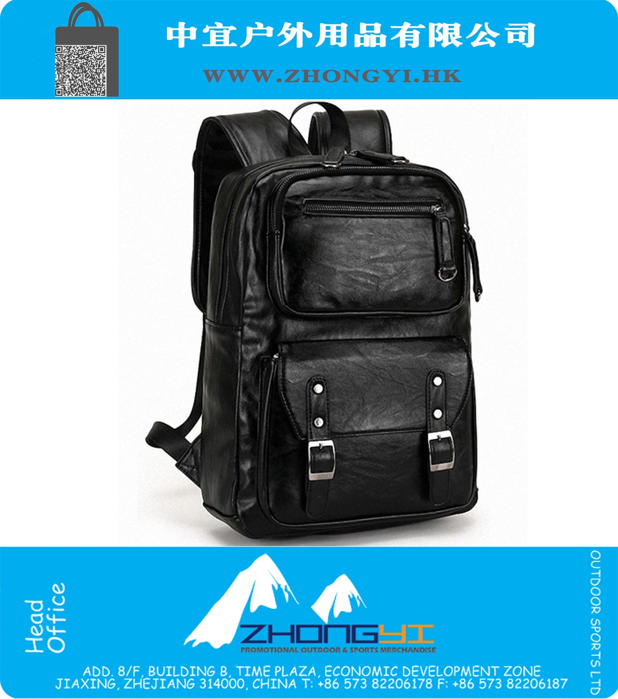 Leer van de Mensen Rugzak Man Black Waterproof Bookbag Mochila Masculina Tactical Knapzak Camping Travel Bag