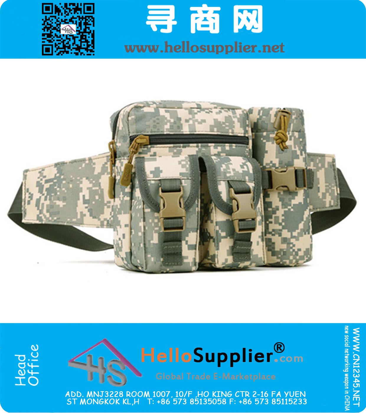 Messagee Tactical Water Bottle Pouch Military Molle Pack Waist Back Pack