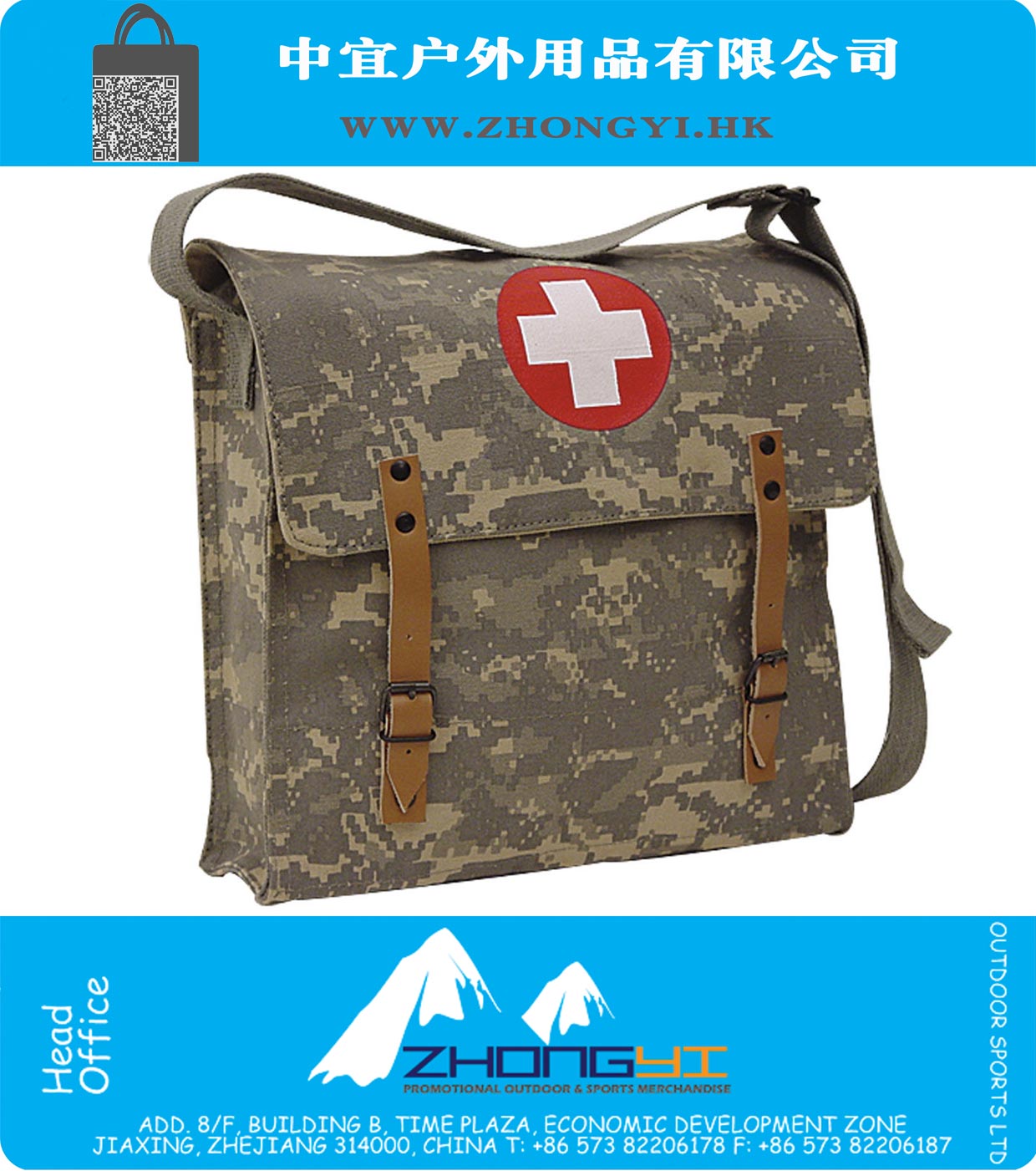 Estilo militar alemão Medic Bag ACU Digital Cruz Vermelha Emergência Insignia Bag