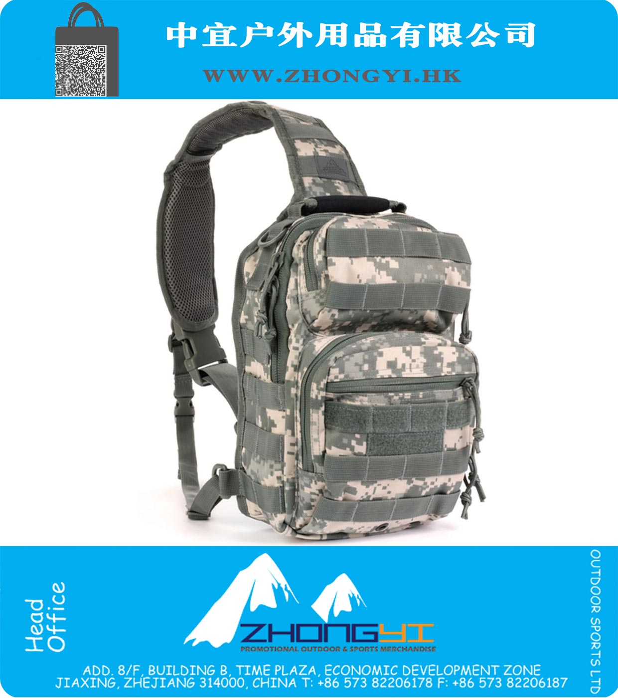 Military Style US Army ACU Tactical Bug Out Sling Go Bag Backpack Hunting Molle Backpack
