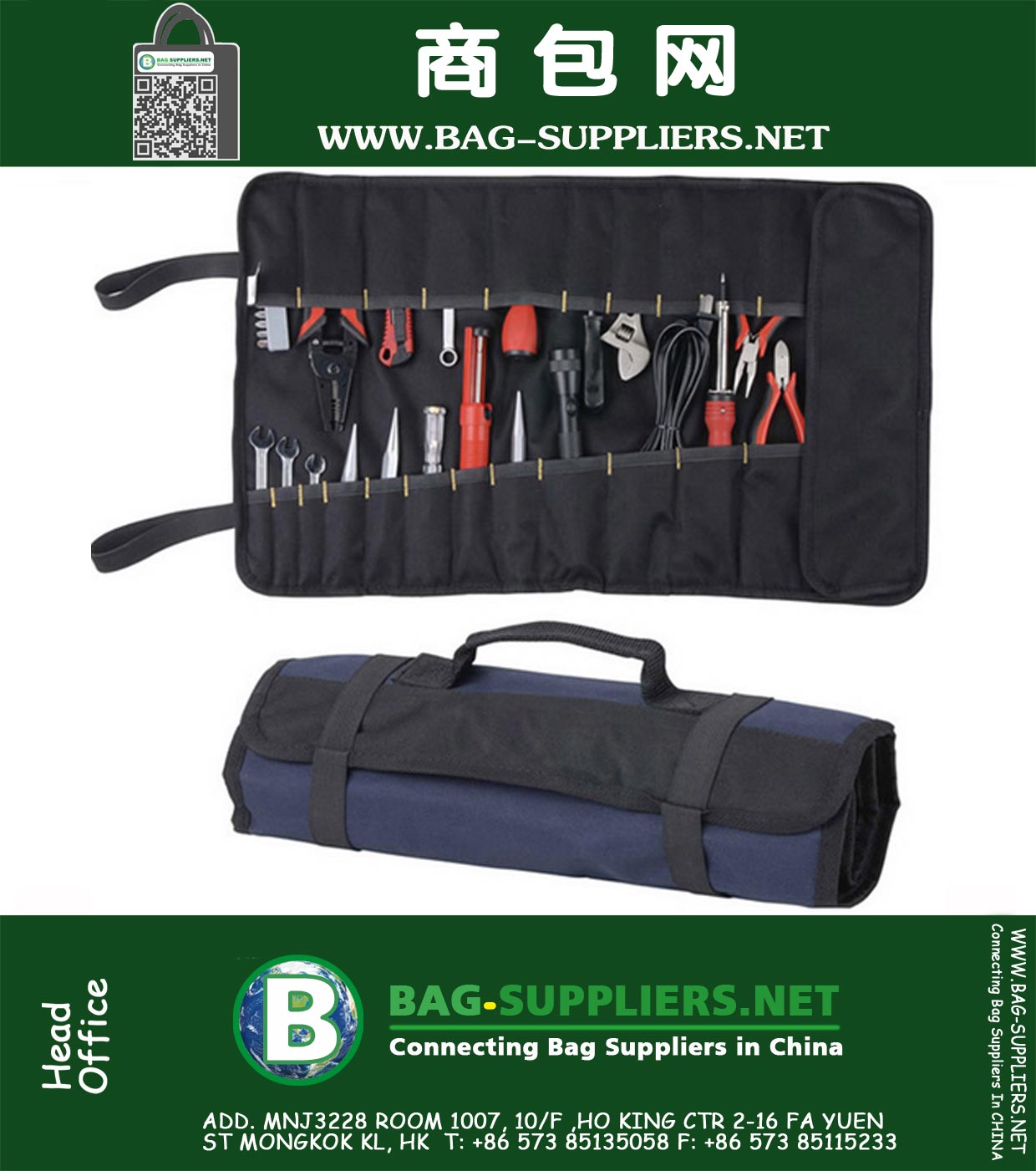 Oxford Canvas Chisel Roll Rolling Repairing Tool Utility Bag Multifunctional With Carrying Handles