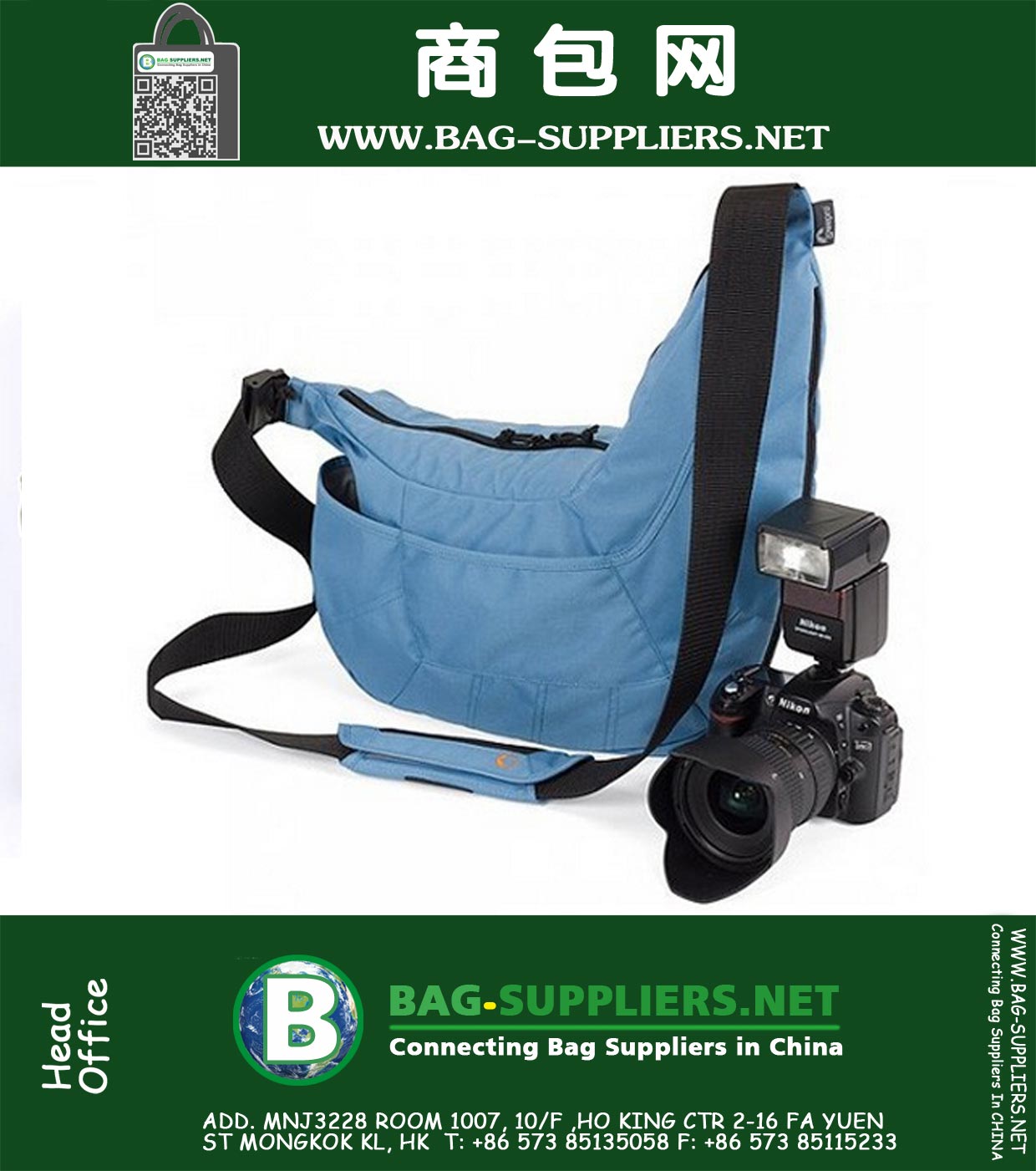 bolsa de la cámara SLR Sling pasaporte bolsa de la cámara del hombro bolsa de viaje