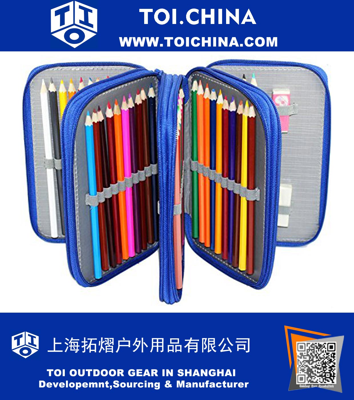 La caja de lápiz del lápiz de gran capacidad multi-capa de lápiz bolsa