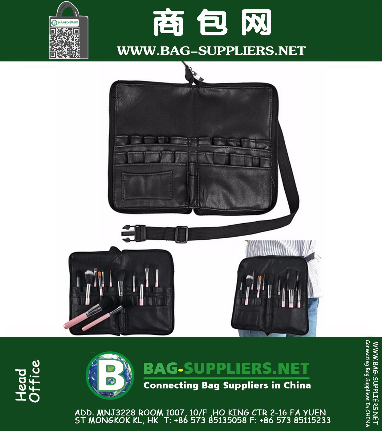 Portable Makeup Brush Bag Case Apron 28 Pockets With Belt Strap Holder Cosmetic Brush Storage Organizer Box Beauty Artist Tool