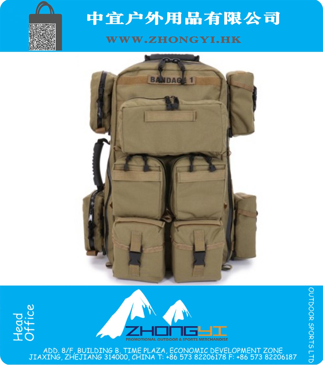 Tactical Medical Backpack com bolsas