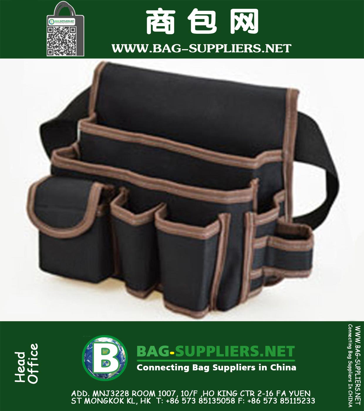 Tool Kit épaule Bodypack Oxford Mécanicien de matériel de tissu imperméable électricien sac fourre-tout outil avec ceinture