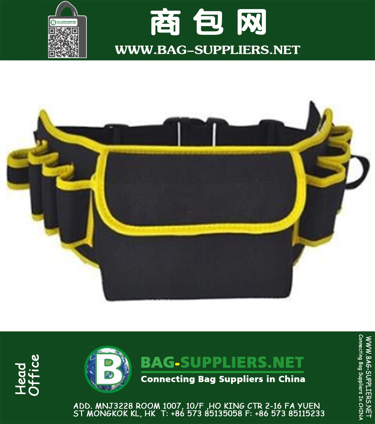 bag duplo revestimento impermeável de 600D oxford pocket kit portátil maleta de ferramentas eletricista para cinto de ferramentas ferramentas