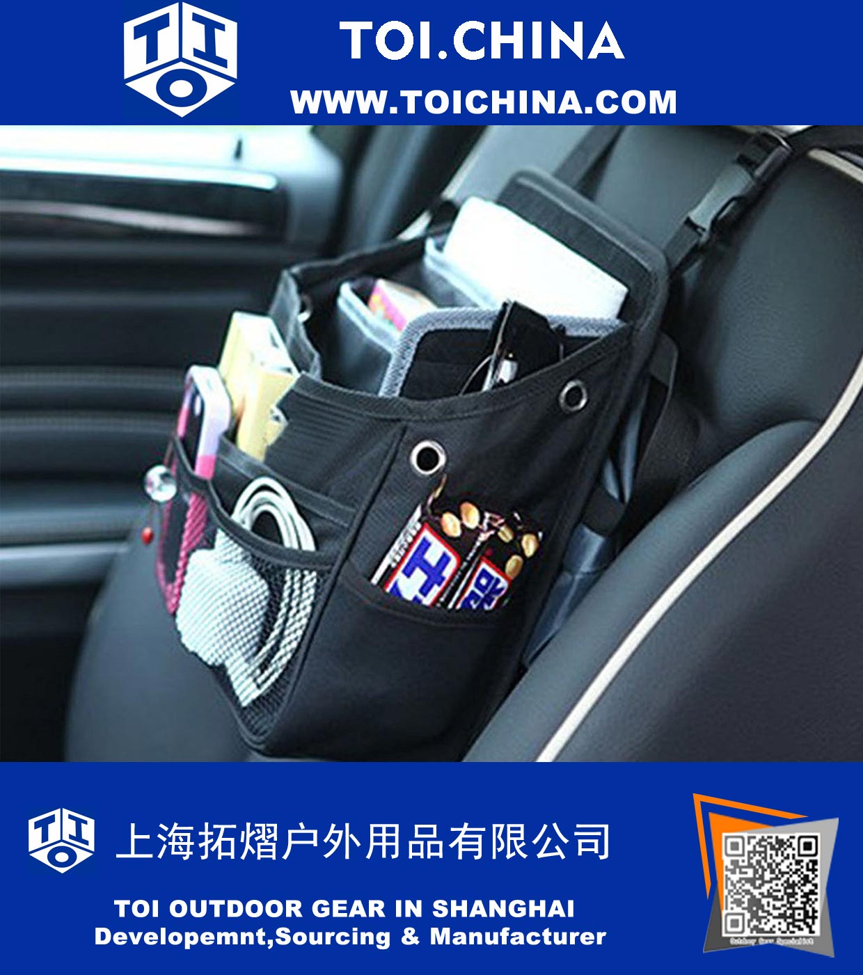 Waterproof Multi-Pocket Travel Storage Bag,Standard Size Car Seat Back Organizer,Auto Seat Back Organizer