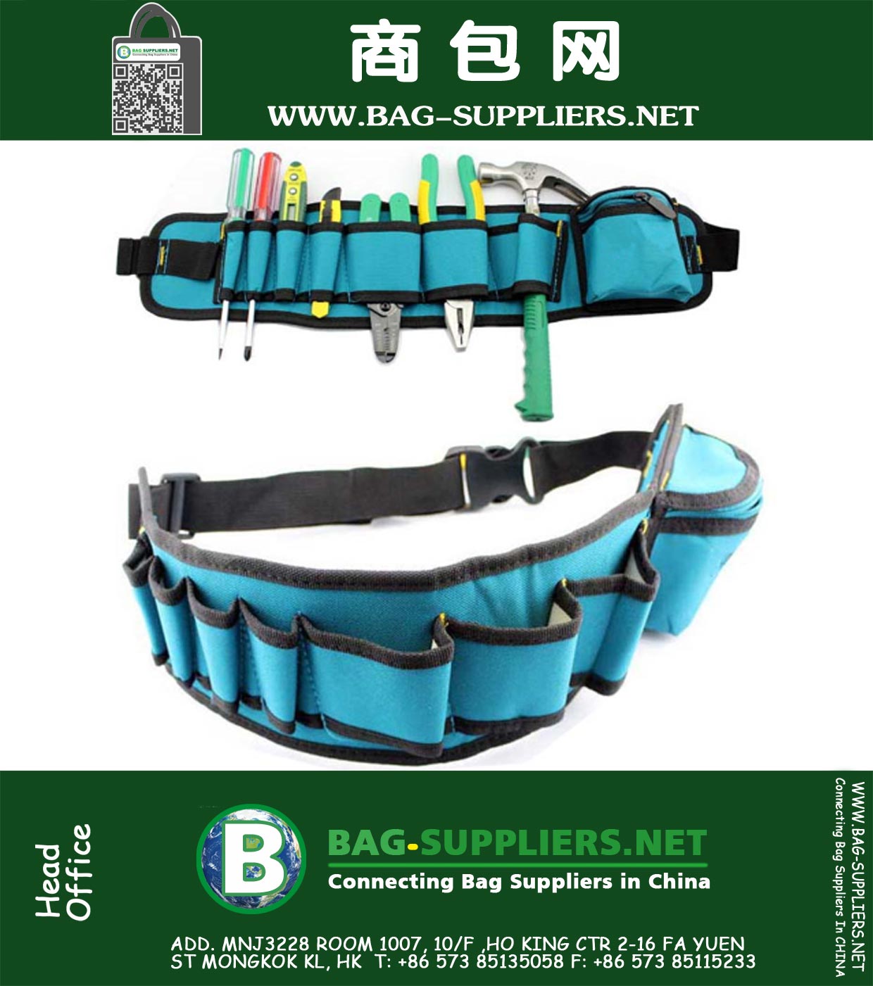 Waterdichte Tool Bag Waist Pack Portable Oxford doek slijtvaste Maintenance Electrician Pockets Multifunctionele