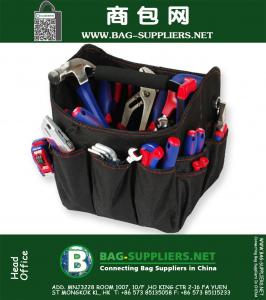 10 pouces Sac pliable: 600D Outils électriques sac à main noir sacs pliables étanche outil Organisateur sac de rangement