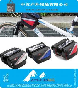 1680D Double iPouch Fietsen Pannier Voor Smartphone Touch Screen fiets fiets frame Head Top Tube Bag