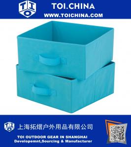 2-Pack Não Tecidos gavetas de armazenamento com alças, Ocean Blue