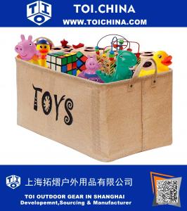 22-Zoll-Well-Holding-Form Jute Toy Chest Baskets Lagerplätze Organizer - ideal für die Organisation von Spielzeug-Speicher, Babyspielzeug, Kinderspielzeug, Hundespielzeug, Babybekleidung, Kinderbücher, Geschenkkörben