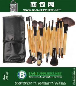 24PCS profesyonel Vakfı set makyaj fırçası, göz farı yüz ağız Pembe makyaj fırça aracı kiti ve çantasını set
