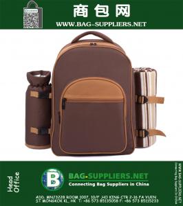 2 Person Picnic Backpack Hamper com refrigerador Compartimento inclui Louça & velo