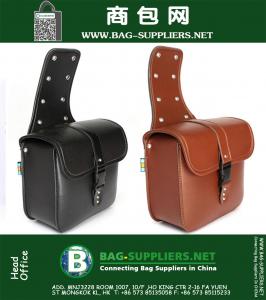 2 Pieces Universal Motorcycle PU Leather Saddlebags Storage Tool For Pouches