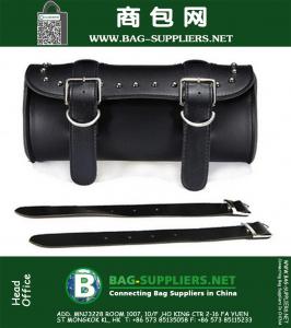 2 × Siyah Evrensel motosiklet deri aracı rulo motosiklet, çoğu marka ve modeller için motosiklet eyer çantası bagaj