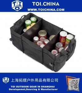 3 Sections Auto Trunk Organizer, Cargo Trunk Collapsable Storage Container for Minivan, Vans, Cars, SUV Rear or Backseat