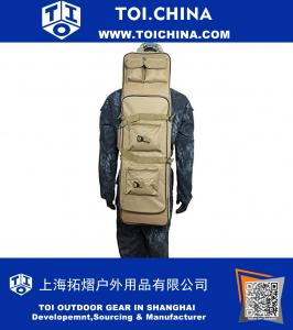 48 дюймового Tactical водонепроницаемых двойной стрелковая чемодан Рюкзак военной Двойной пистолет сумка с наплечным ремнем и мешочками, Tan