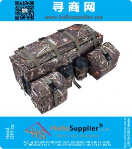 ATV Cargo Bag Rear Rack Gear Bag Made of 600D Waterproof Fabric with Topside Bungee Tie-Down Storage Padded-Bottom Multi-compartment Camo
