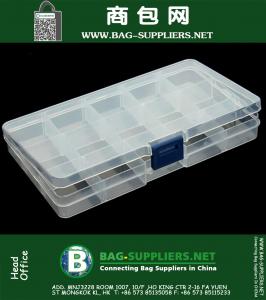 Verstelbare 1PC 15 Cells compartiment plastic opbergdoos Case Hulpmiddelen van juwelen Kralen Tiny Stuff Container Bags voor sieraden