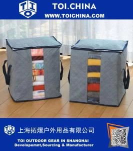 Bamboo Folding Clothes Charcoal Sweater Deken Closet Organizer Storage Bag Box