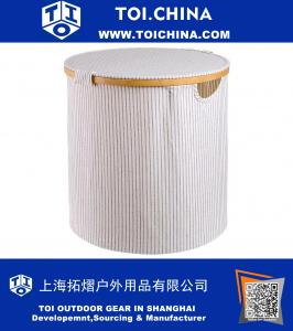 Bamboo dobrar roupa cesto com tampa magnética sujos roupa Sorter Bin Cesta de armazenamento