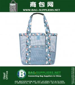 Beach Bag Mesh Tote Bag - Clear Transparent Handbag Shoulder Toys Shells