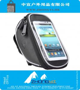 Bicicleta del bolso del manillar delantero Pannier barra del tubo marco de la cesta durante 5,5 pulgadas de pantalla táctil del teléfono celular iPhone HTC Samsung