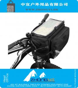 Велосипед Карта Рукав быстроразъемные Handlebar сумка с двумя сетчатыми карманами